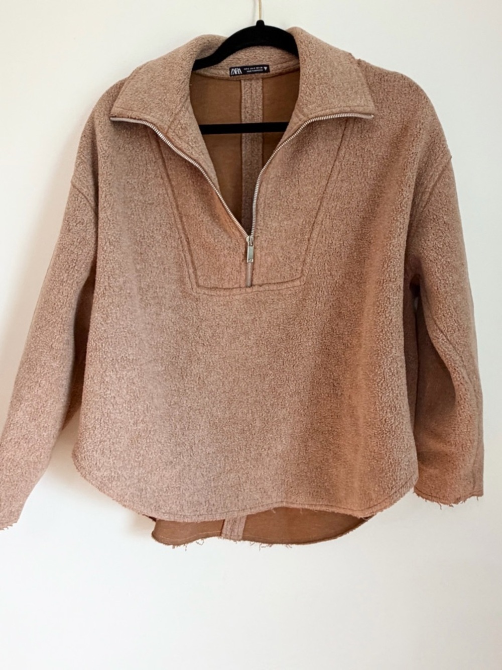 Zara pullover collared v neck tan size small